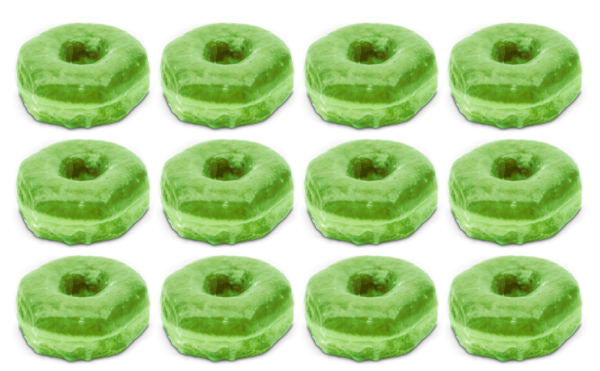 12- Green Glazed Donuts